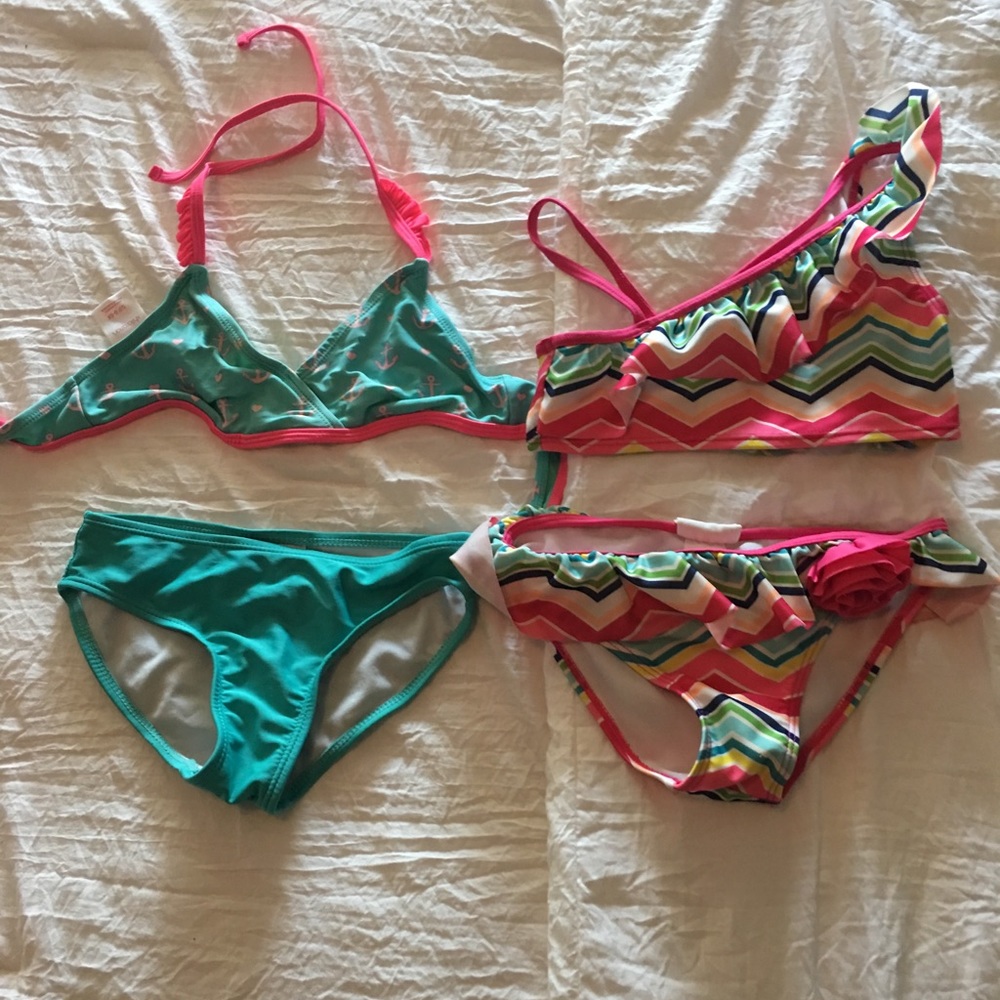 Girls Lot Of 2 Bikinis Size 5-6 & 6-6x